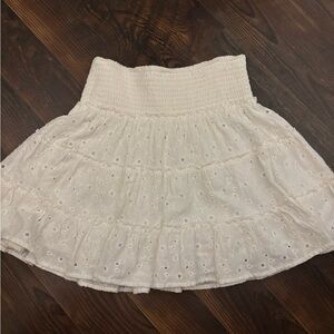 American Eagle Outfitters White Eyelet Mini Skirt
